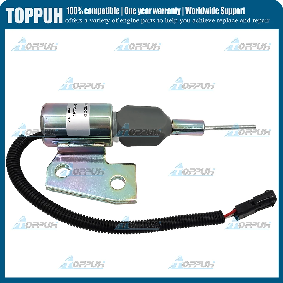 

12V 3991167 Fuel Shutoff Solenoid For Case / IH 1150H MX10 MX120 MX150 580M 1840 70XT 85XT 550G 586E SA-4941-12