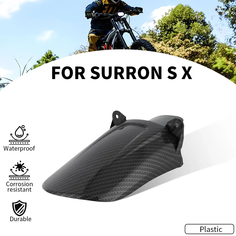 Guardabarros de rueda trasera de fibra de carbono de imitación para motocicleta, accesorios de guardabarros para bicicleta eléctrica todoterreno sur-ron S X