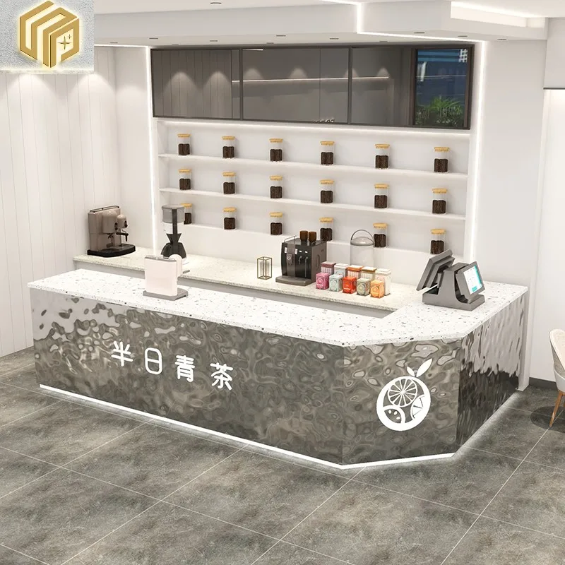 

Cashier, clothing store, counter, beauty salon, milk tea shop, minimalist modern small shop, bar counter