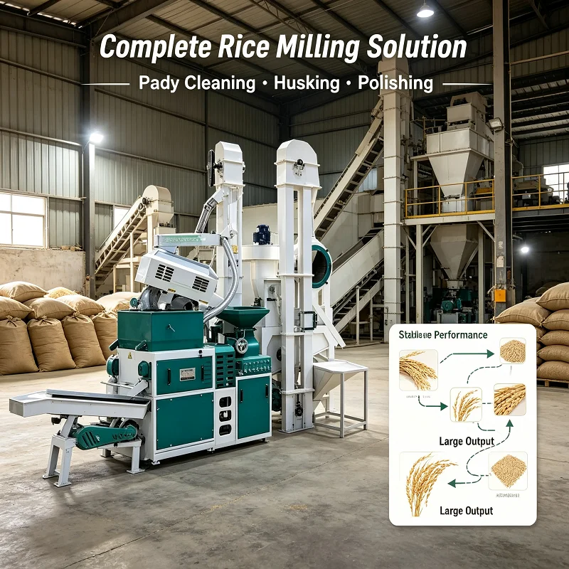 Turn‑Key Combined Rice Mill All‑In‑One Machine Process Paddy To Finished White Rice In One Time For Rural Rice Processing