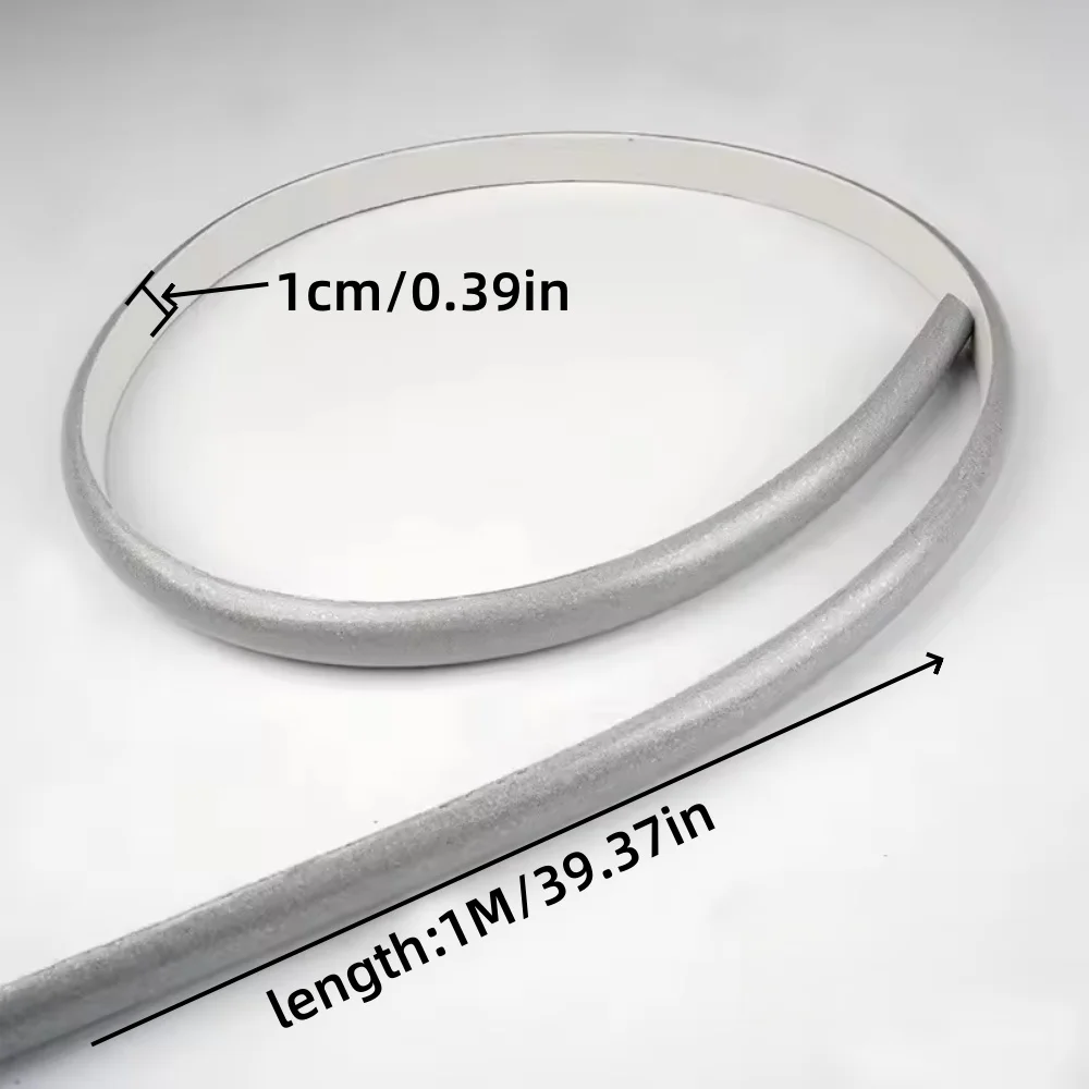 1pc 1M/39.37in Pvc Flexible Bendable Strips Panel Moulding Door Mirror Frame Trim Self-Adhesive Living Room Mirror Edge Decor