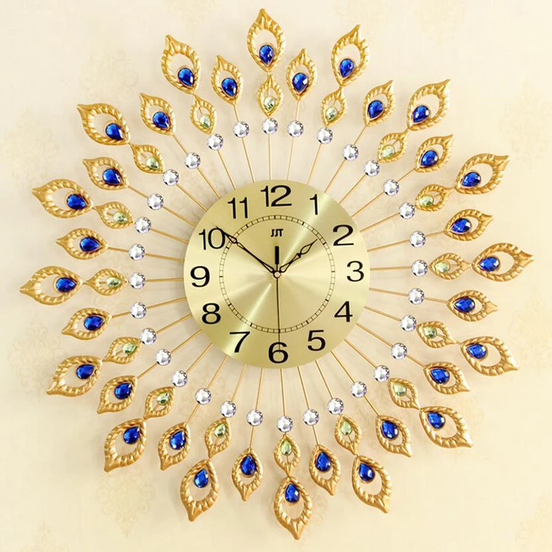 High Quality Big Peacock Wall Clock Hand Made Wall Clock Wall Art for Home Decor