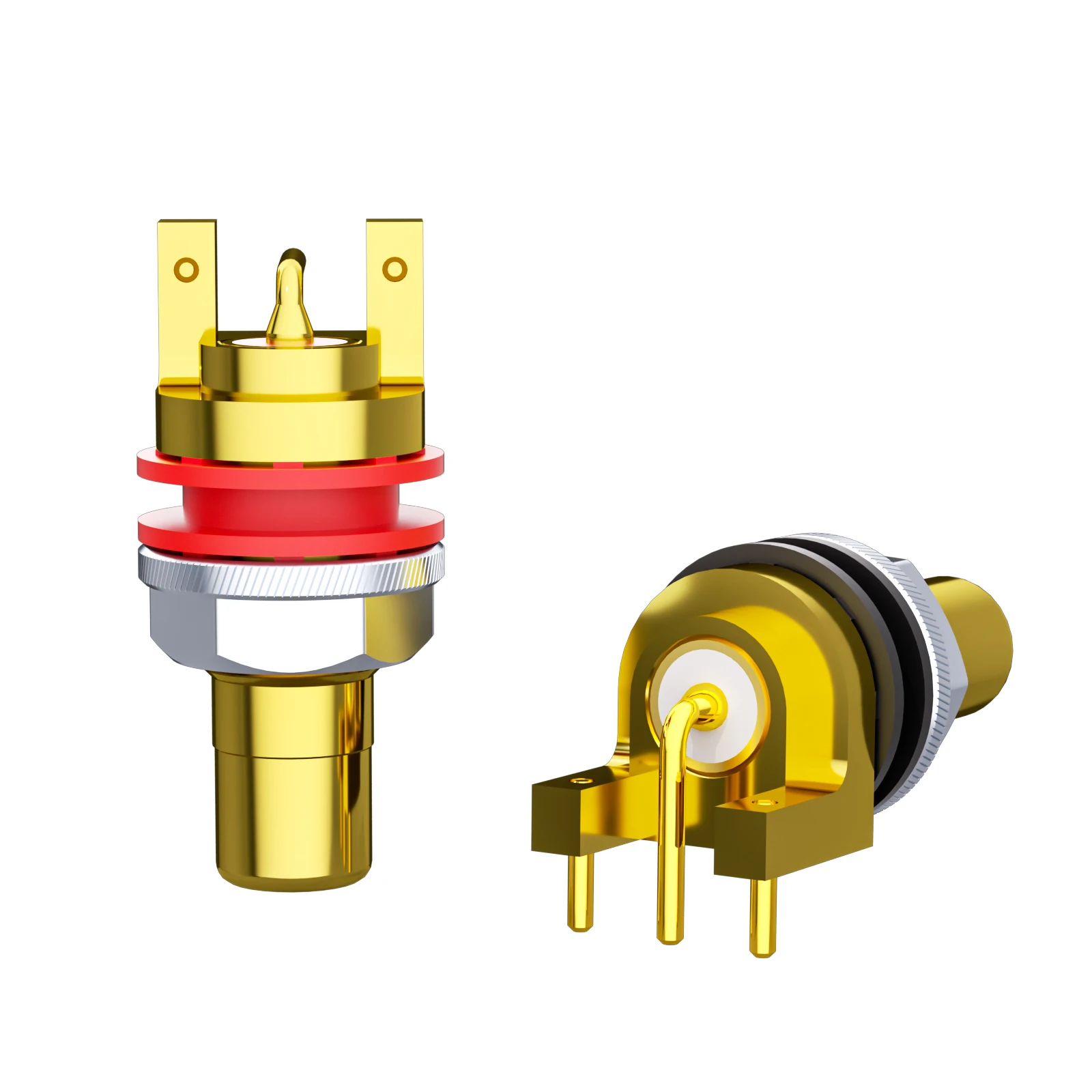 Monosaudio 99.99% Pure Copper PCB Specialized Gold/Rhodium Plated High Quality RCA Socket Terminal Chassis Female Socket C403
