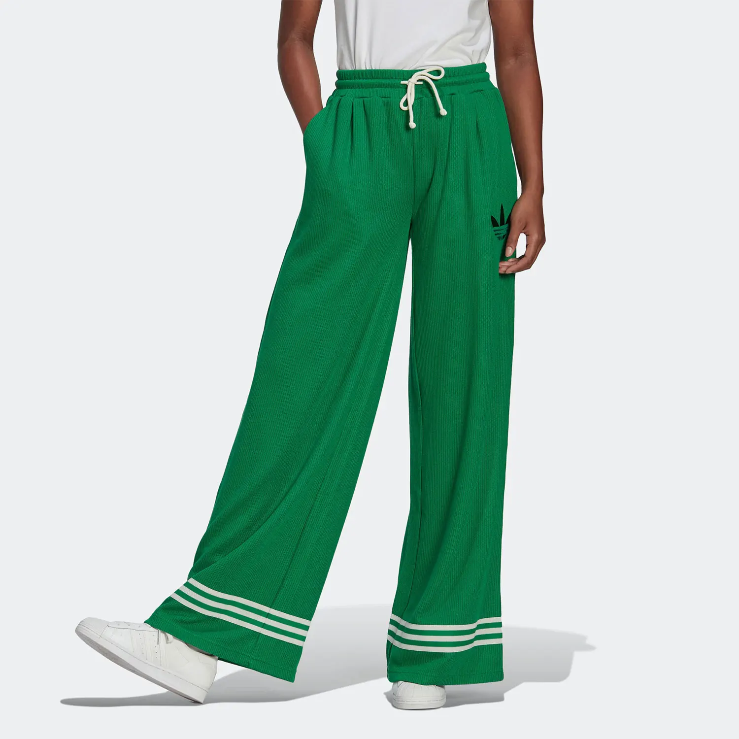 

Adidas genuine clover new women's retro loose wide leg pants IB2045