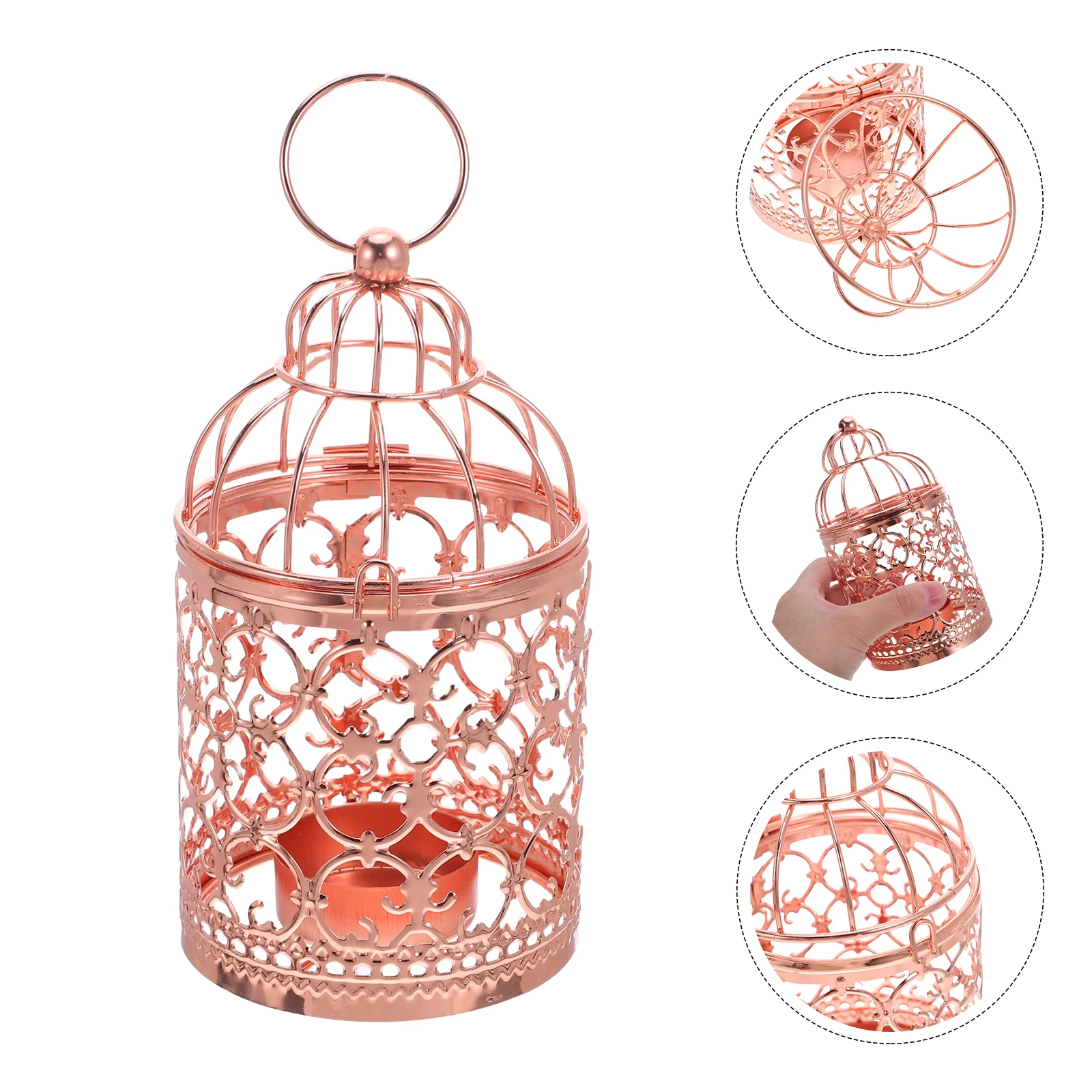 

2pcs Retro Bird Cage Lantern Holder Vintage Decorative Iron Wedding Centerpiece Banquet Table Decor Birdcage for Evening