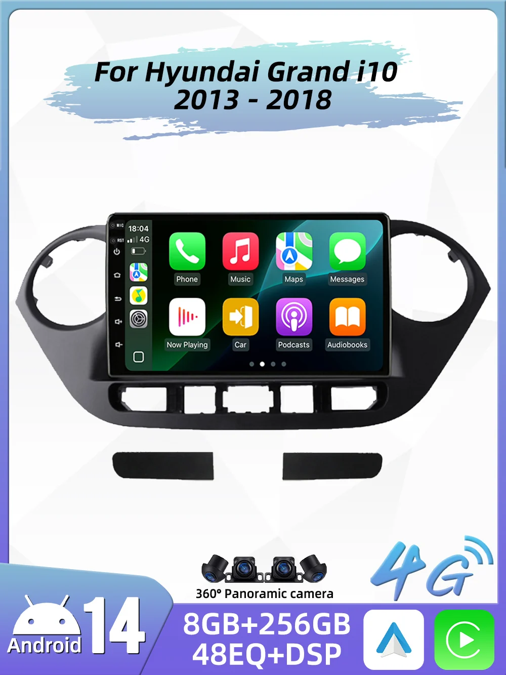 Carplay voor Hyundai Grand i10 2013 - 2018 Android Auto Multimedia Autoradio GPS Navigatie Autoradio 2 Din Head Unit Stereo DSP - afbeelding 2