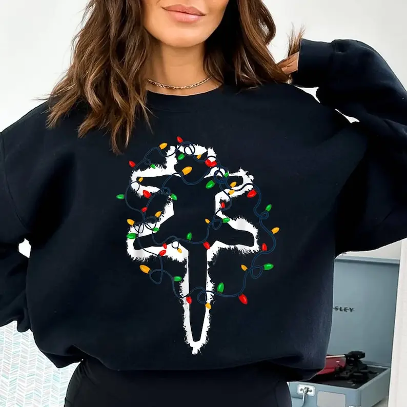 

Griswold Cat, завернутый в рождественских огнях, забавный праздничный свитшот для рождественских каникул, пуловер с длинными рукавами и рисунком кота