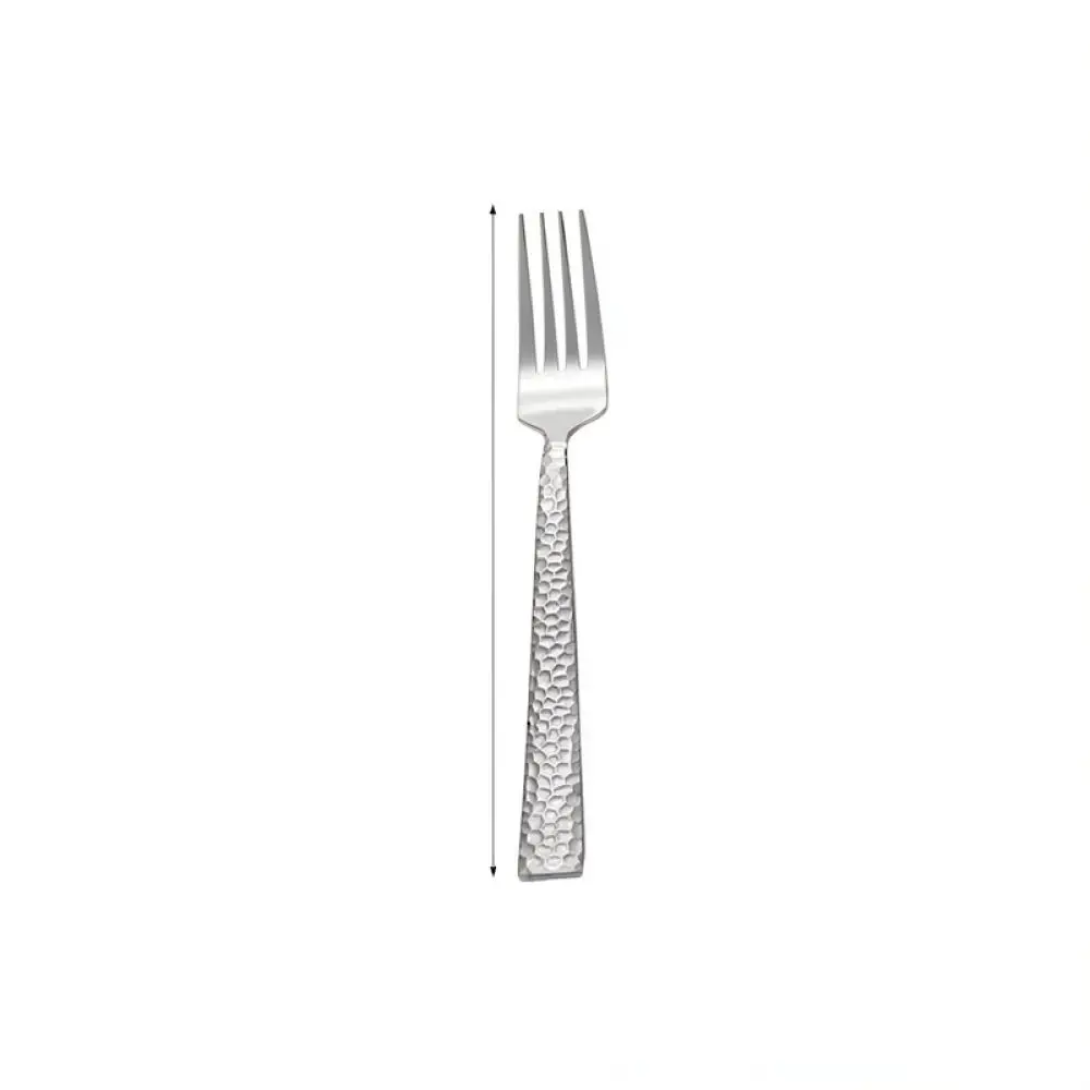 Artistic Hammered Flatware Set Stainless Steel Cutlery Gold Plated Tableware Square Handle Kitchen Dining Room Supplies