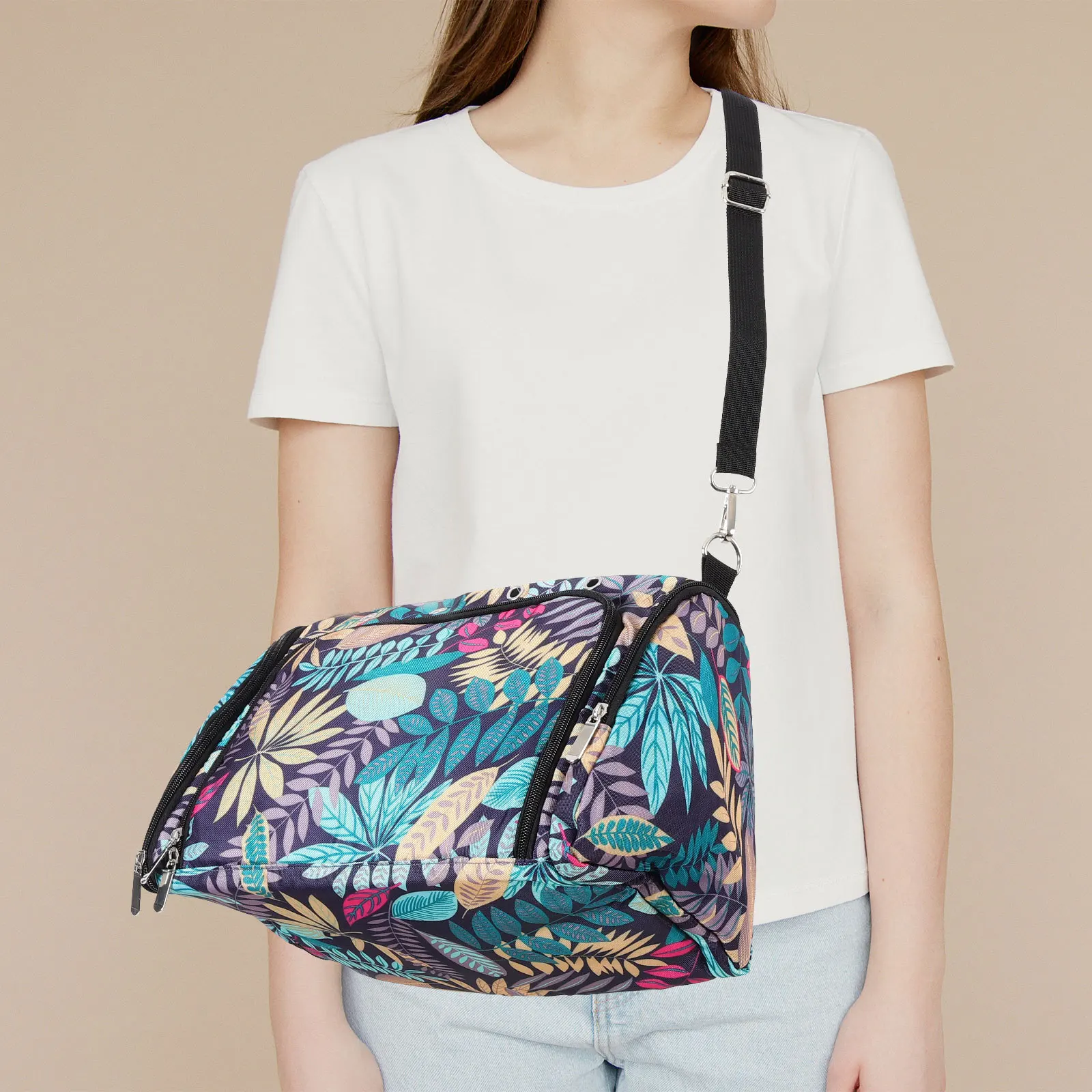 

Crochet Bag Sturdy Portable Knitting Needle Organizer Light Weight Double Layer Design for Crochet Hooks Yarn Sewing Supplies