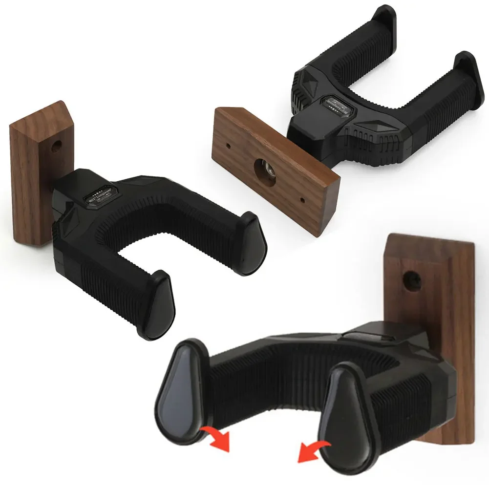 Wooden Wall Mount Holder Non-Slip Guitar Display Bracket Universal Guitar Wall Hanger for Electric Guitar Ukulele Bass