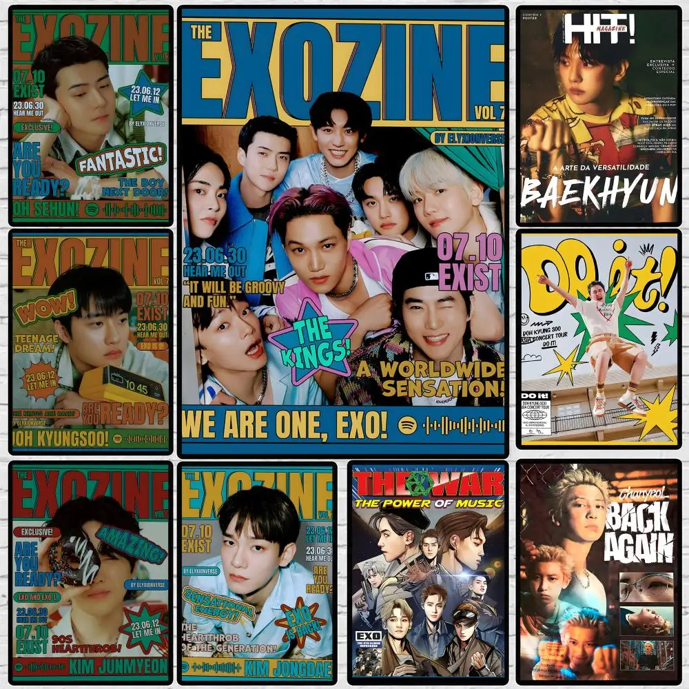 Boy Group EXO Poster 	 Poster Wall Sticker Waterproof Self Adhesive HD Art Bedroom Bar Decor