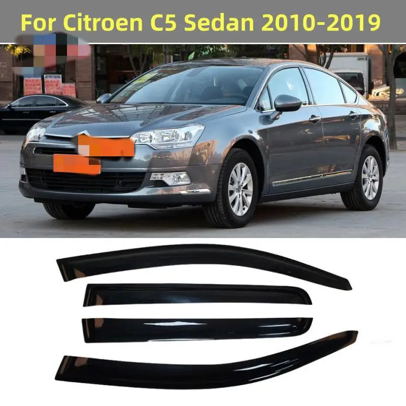 For Citroen C5 Sedan 2010-2019 Car Window Visor Deflector Sun Rain Guards Awnings Shelter Cover Trim Car Styling Accessories