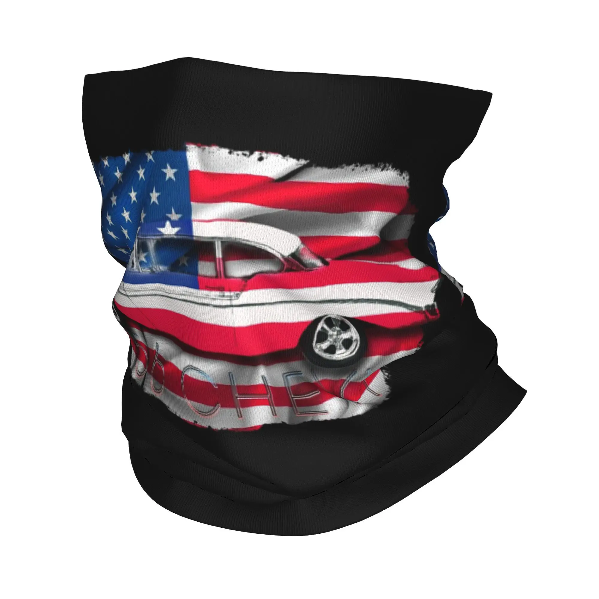 

1956 Chevy-Bel Air Car Street Hot Rod Antique - Route 66 Bandana Neck Gaiter Printed Wrap Scarf Multifunction Headband Cycling