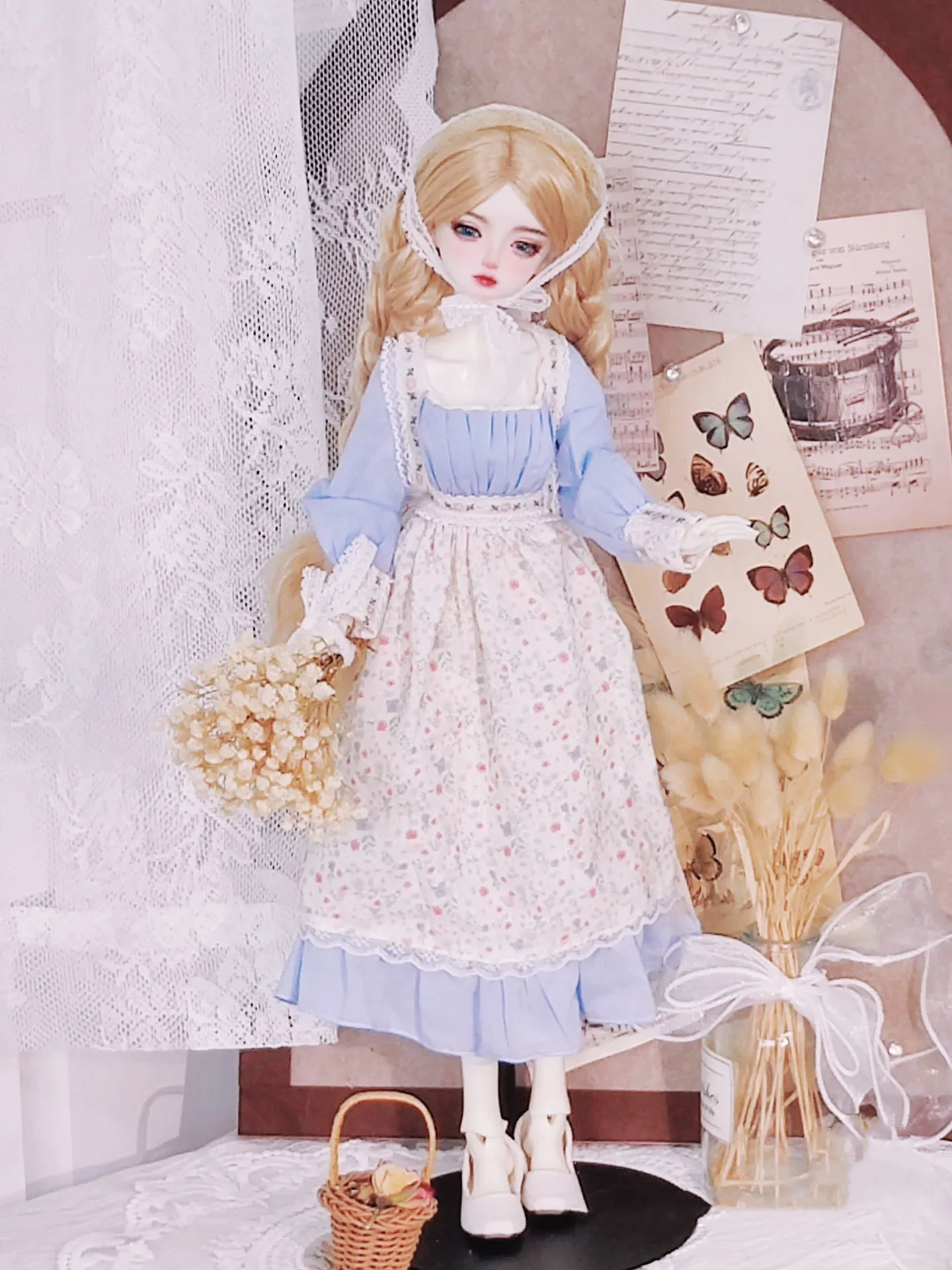 

Doll Accessories Prairie Style Floral Skirt Handmade 1/6 1/4 1/3 BJD Dress