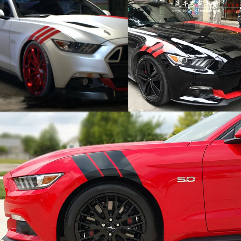 

Sport Hood Side Stripe Fender Stickers Decal Graphics Vinyl Accessories for Ford Mustang 2015 2016 2017 2018 2019 2020 2021