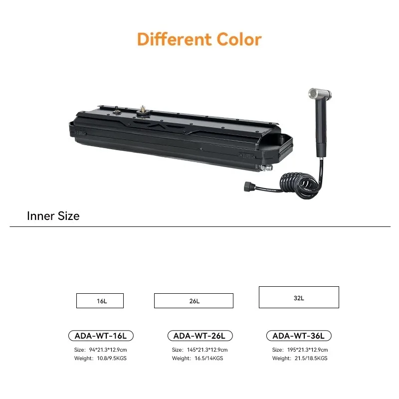 Pressurized Water Tank 16/26/36L Roof Rack Shower PVC Overland Off-Road Vehicles Camp Shower With Spray Hose