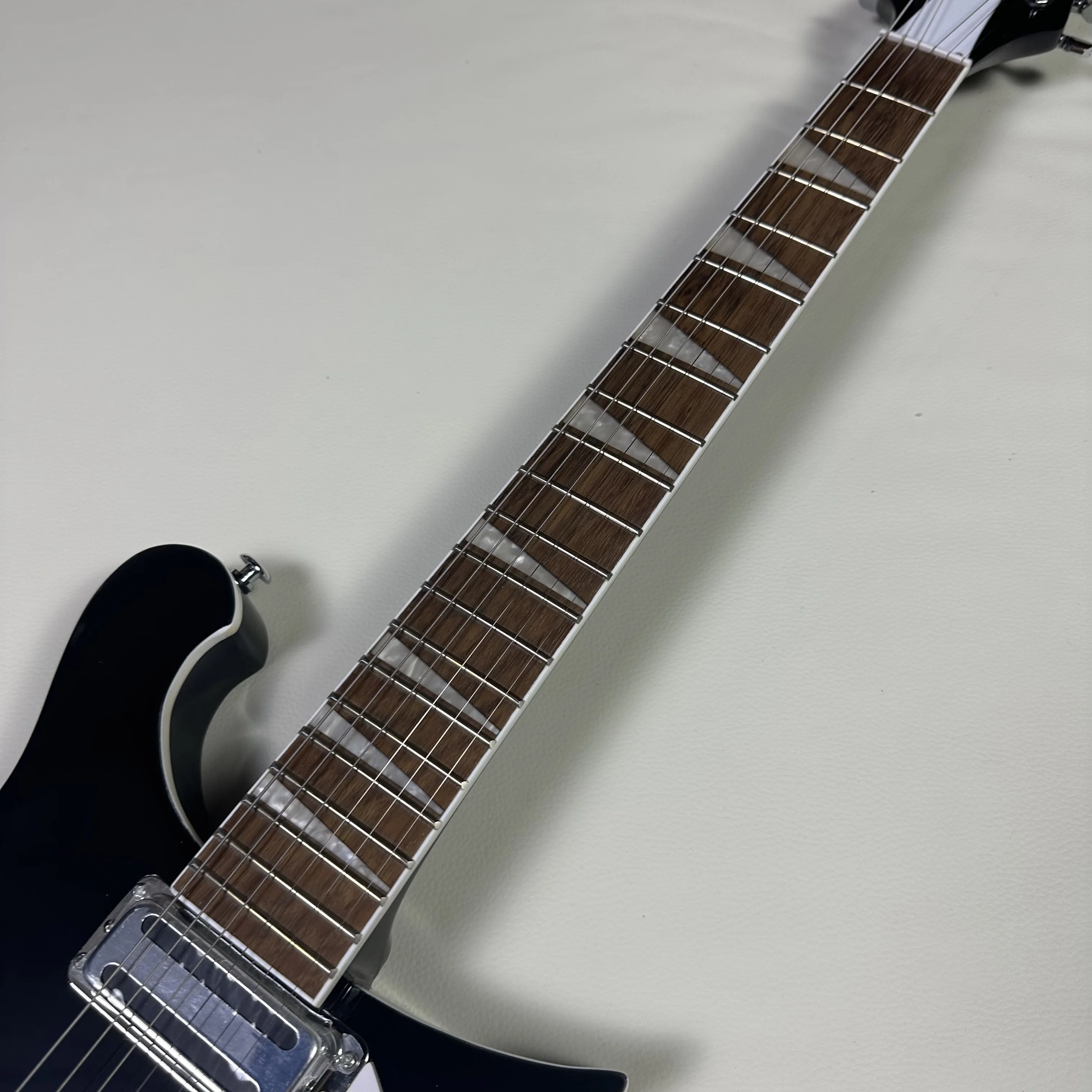 شحن مجاني ريك 620 جيتار كهربائي أسود اللون خشب الورد فريتس جسم الماهوجني