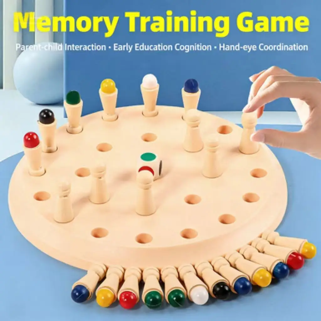 Gowinbaby Memory Chess, Juego de Memoria: Juegos de Mesa Familiares para Niños y Adultos, Juguete Educativo Montessori para Preescolar