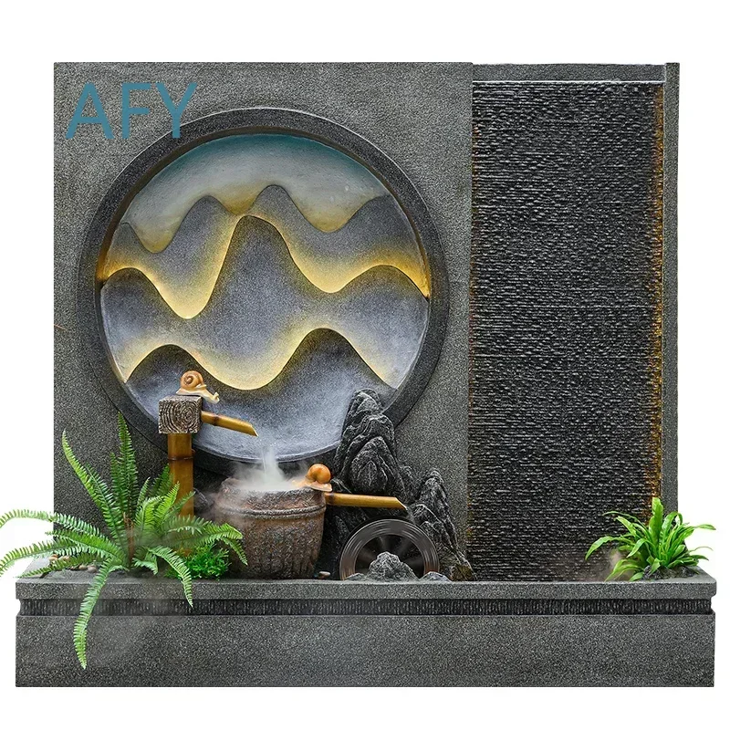 Premium Large Rockery Fountain with Flowing Water for Fish Tank Living Room Office Hotel Club Floor to Ceiling Decor Indoor