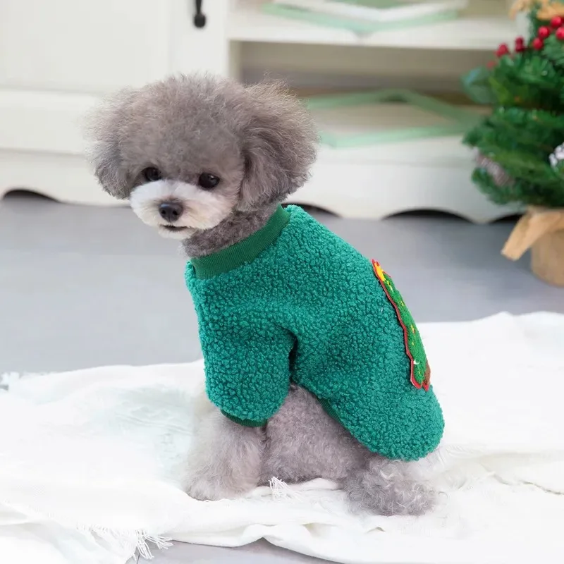 Christmas Dog Clothes Winter Warm Dog Sweater for Small Dogs Cats Santa Claus Tree Puppy Coat Chihuahua Yorkshire Xmas Clothing