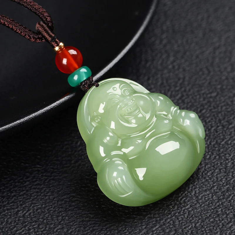 

Genuine Hetian Maitreya Buddha Jade Pendant Women's Big Belly Laughing Buddha