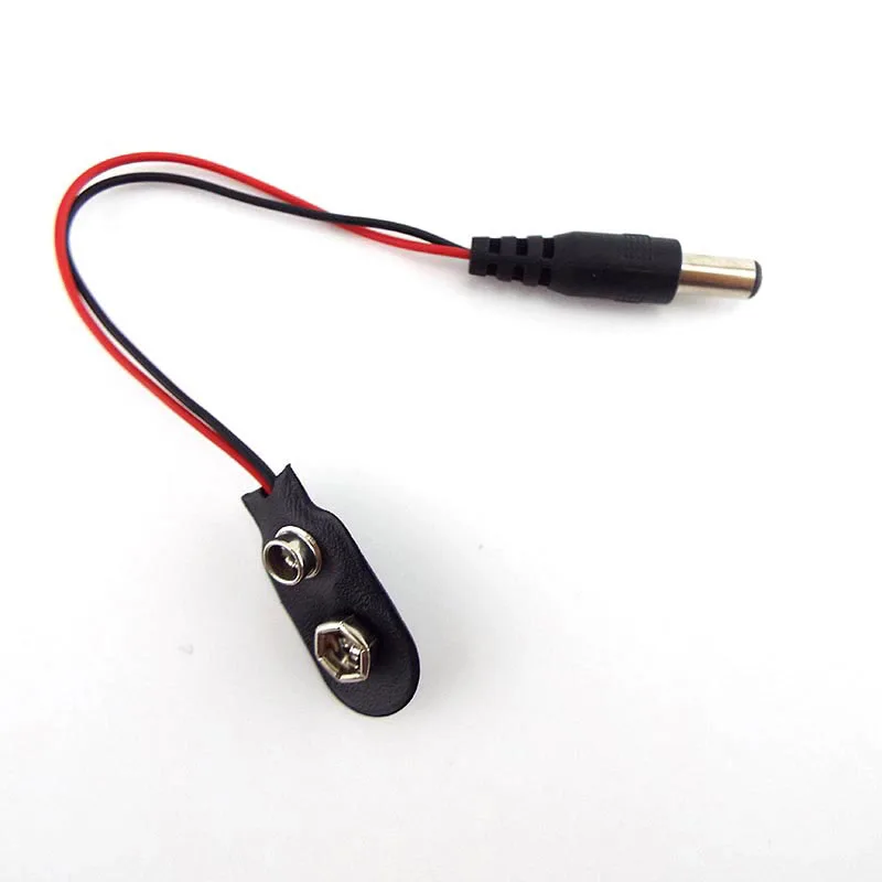 5/10Pcs 9V Battery Clips Connector Buckle Connect wires Black Red Cable Connection R23