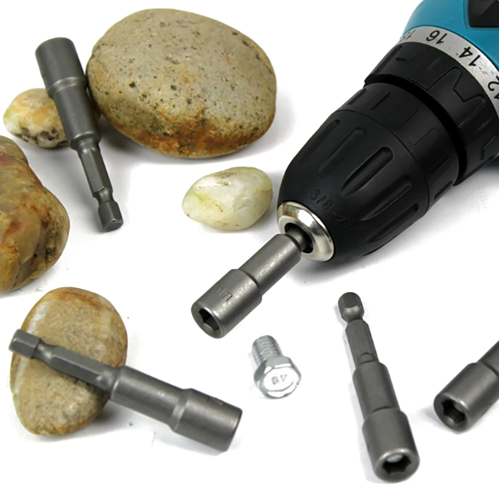4mm-19mm Windproof Sockets Non-Magnet Electric Drill Hexagonal Wrench Hex Handle Pneumatic Screwdriver Nut Socket Tools