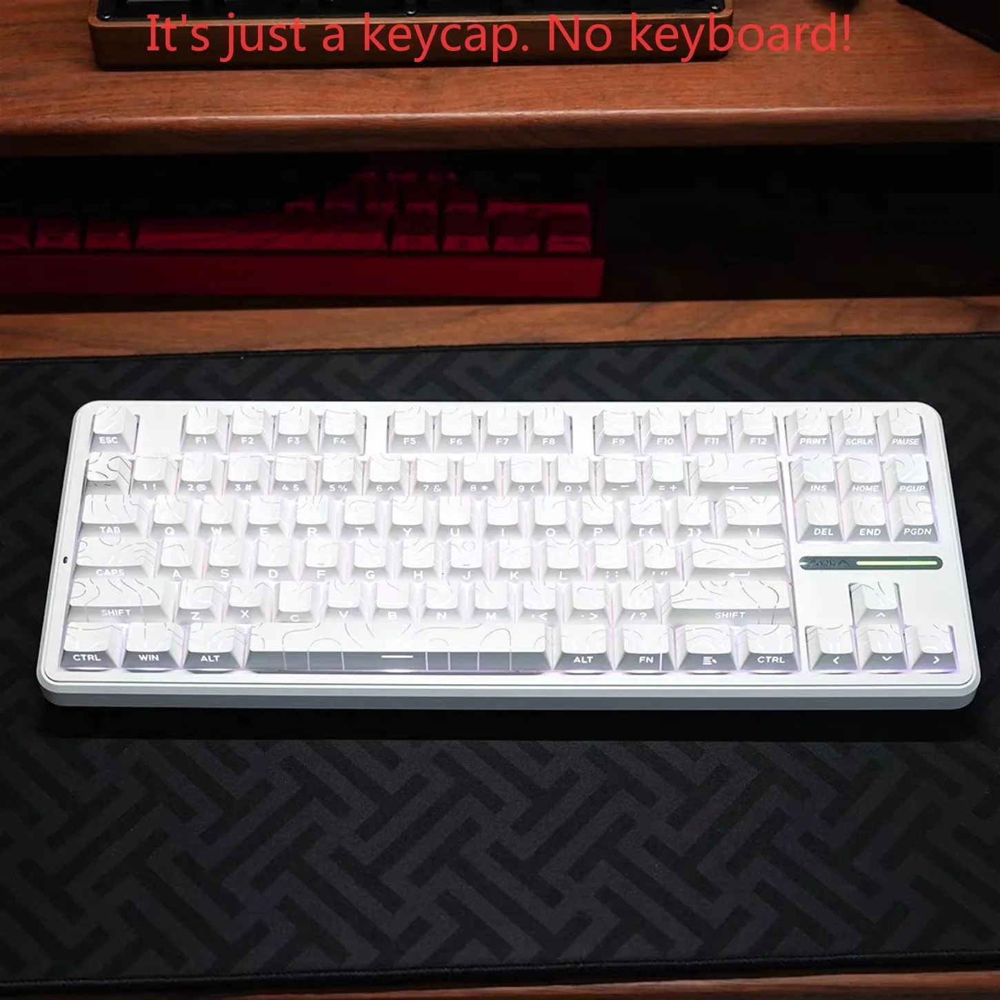 White Side Print Contour Keycaps Cherry Profile PBT 97 Keys Shine Through Keycap Set for 61/65/68/75/81/87 Mechanical Keyboard
