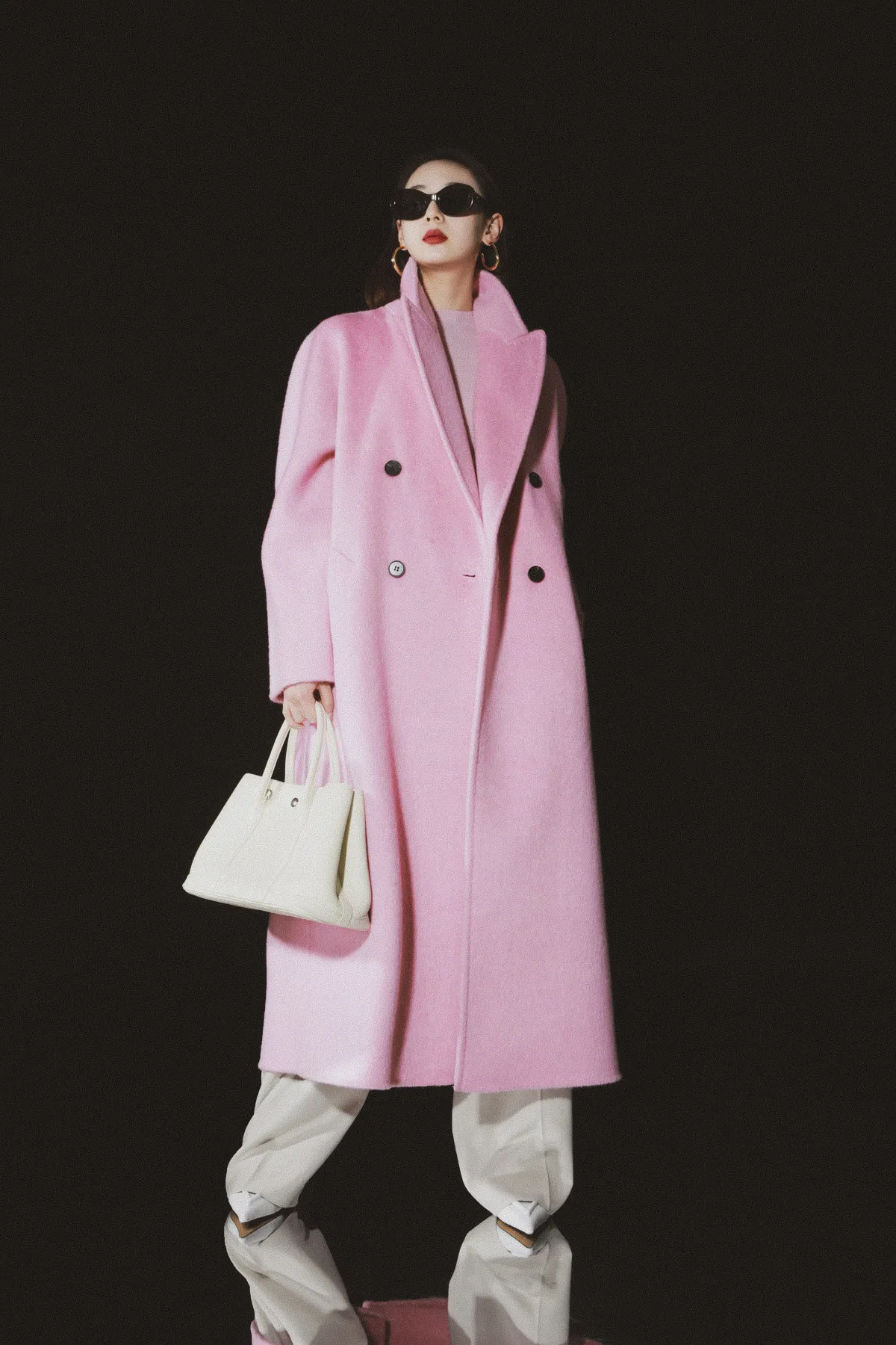 Allingentle Woolen Long Blazer Elegant Double-Breasted Jacket Warm Coat for Casual Daily Outfits Customize