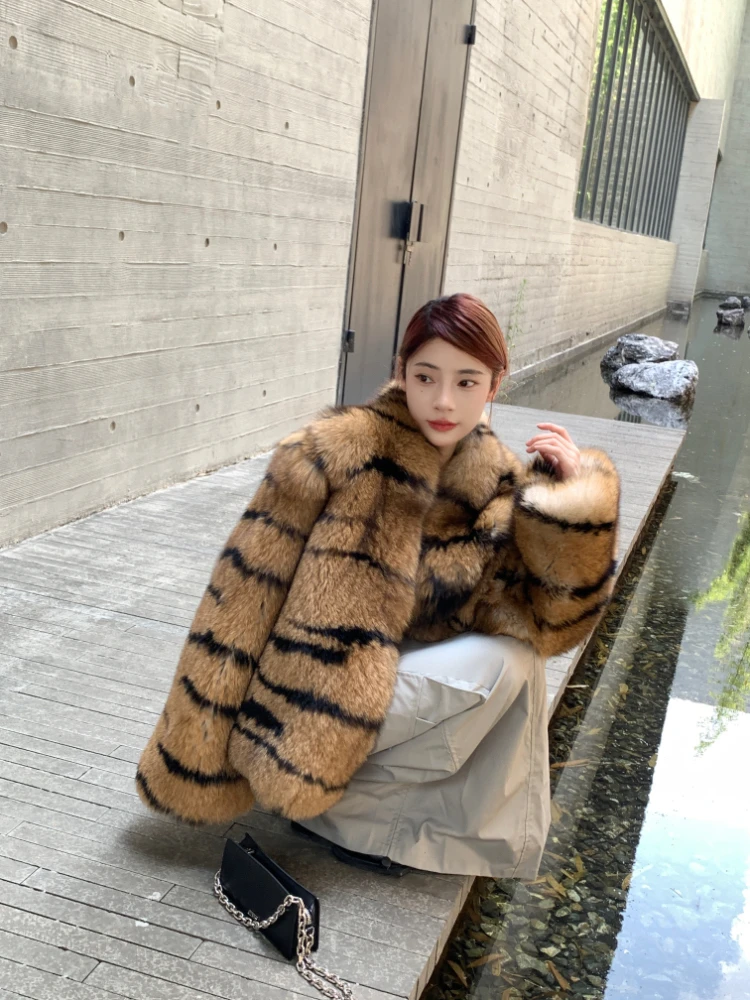 Fangtai 여성용 천연 리얼 여우 모피 코트, 따뜻한 럭셔리 플러스 사이즈 재킷, 여성 조끼, 겨울 의류, 무료 배송, 2023 신상