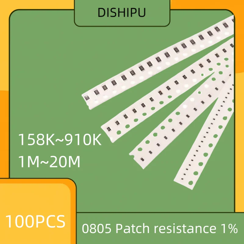 100PCS 0805 Patch resistance 1% 158K 160K 174K 180K 187K 200K 249K 300K 510K 750K 909K 910K 1M 9.1M 10M 20M