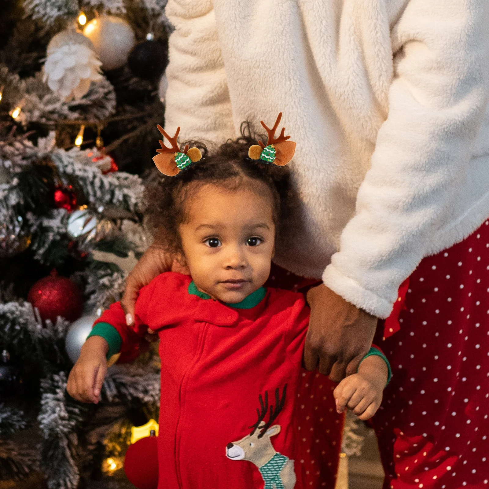 5 أزواج من أغطية الرأس لعيد الميلاد للفتيات، مشابك شعر ملونة زاهية، أغطية رأس مزخرفة، هدية للمهرجانات، مشابك شعر للأطفال