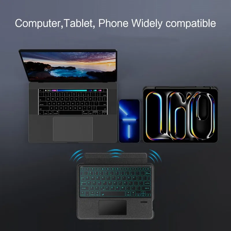 Magic Keyboard Case for iPad Pro (M4/M5）11 inch 2025/2024 Tablet Smart Keyboard Cover For iPad Pro 2022-2020 Tablet Smart Cove