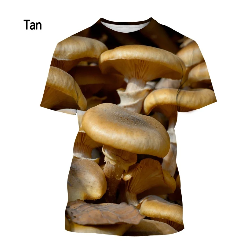 Men\'s and Women\'s Casual Short-sleeved T-shirt Tops New Fashion Mushroom Funny 3D Printed T-shirt