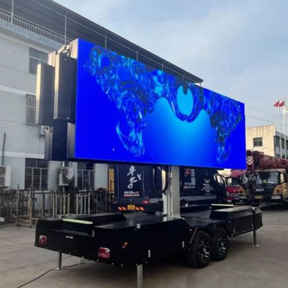Mobile Foldable LED Screen Trailer Outdoor Advertising Display Waterproof Mobile LED Digital Signage