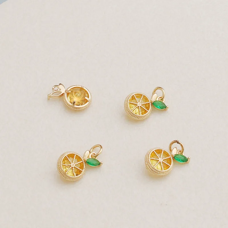 

14K Gold-plated Zircon-set Love Snowflake Bud Pendant Bracelet Necklace Earrings DIY Jewelry Pendant