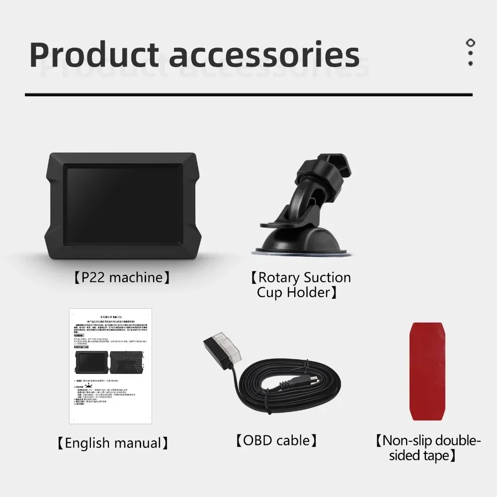 P22 أحدث شاشة عرض علوية عداد المسافات الرقمي إنذار الأمن درجة حرارة الماء والزيت RPM Obd2 + GPS + مقياس المنحدر سيارة HUD مقياس ذكي