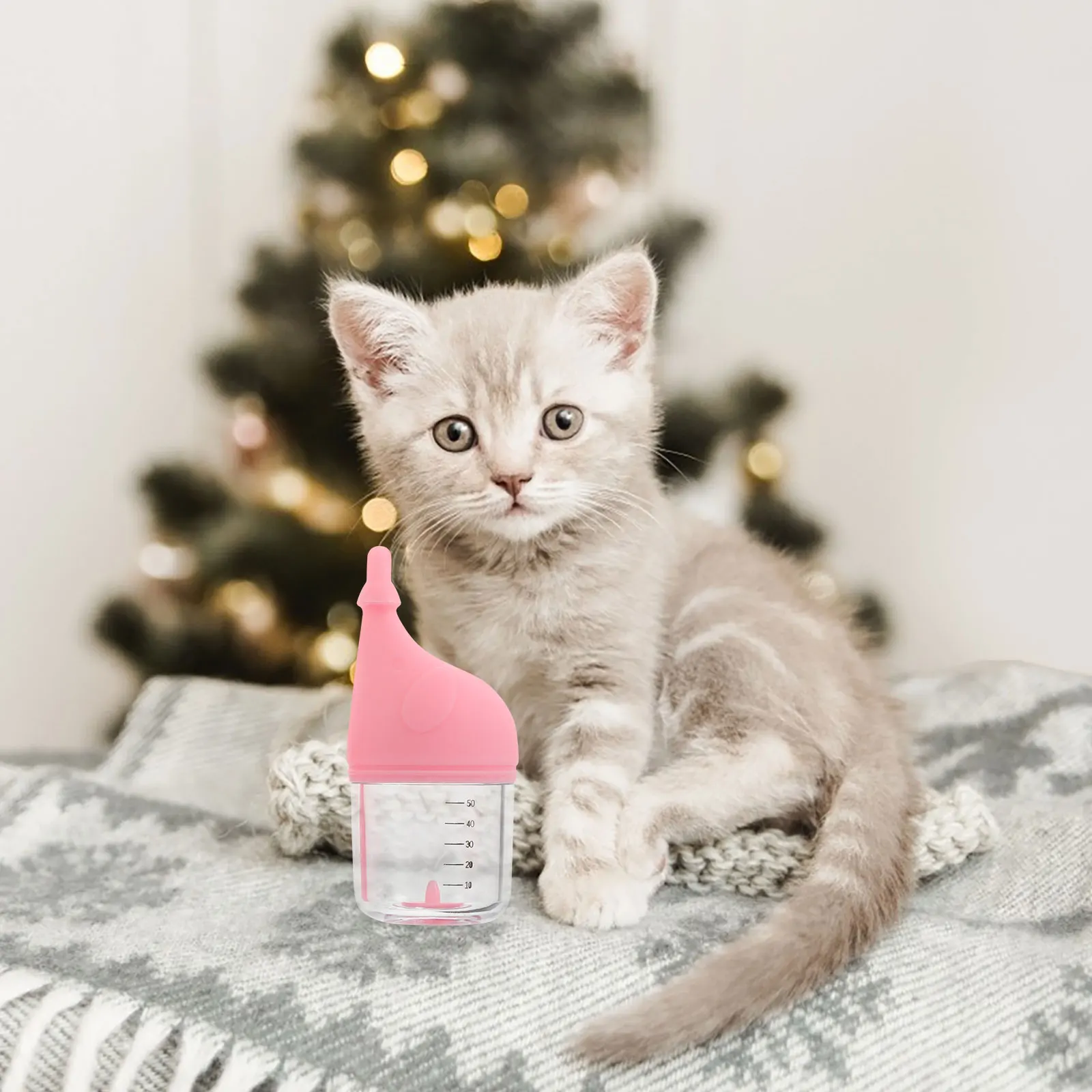 

50Ml Puppy Kitten Natural Milk Simulation Soft Silicone Nipple Prevention Portable Easy Wash Precise Control Small