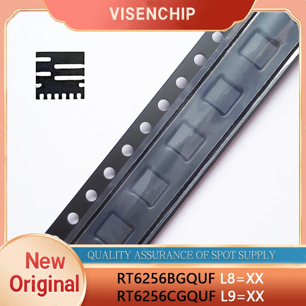 2pieces New Original RT6256BGQUF RT6256BG RT6256B L8=5K L8=XX... RT6256CGQUF RT6256CG RT6256C L9=5K L9=XX... QFN-12  chipset