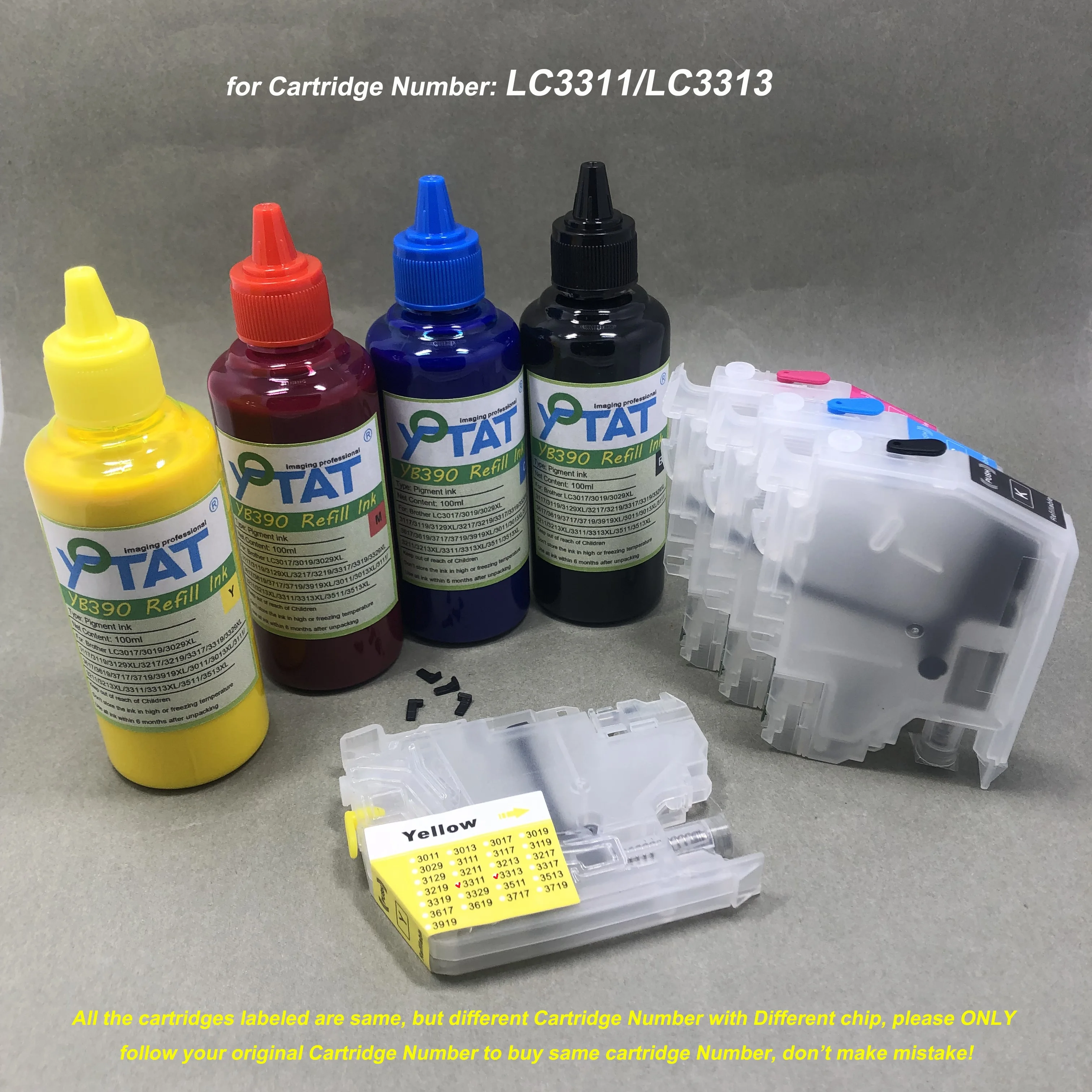 

LC3311 LC3313 Empty Refillable Ink Cartridge Pigment Refill Ink for Brother DCP-J772DW MFC-J491DW MFC-J890DW