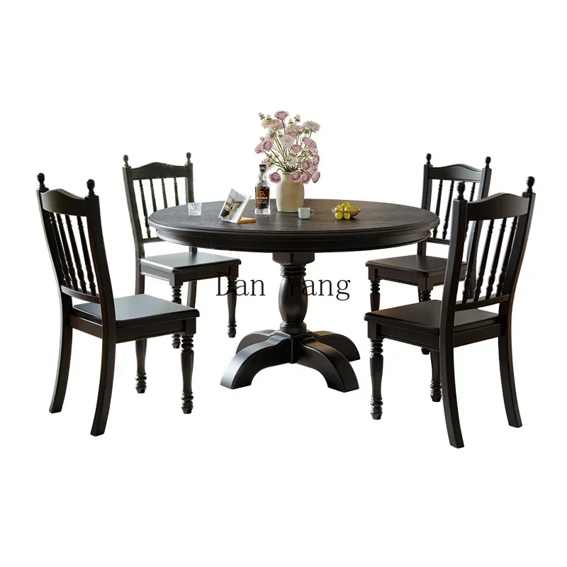 

LAB all solid wood home round table dining room furniture