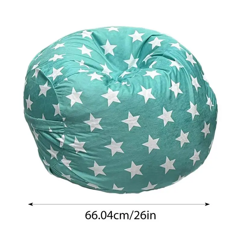 Kids Bean Bag Cover Cute Pattern Beanbag Chairs For Kids Stuffed Animal Holder Kids Rooms Organizer With Handles Zippers Large