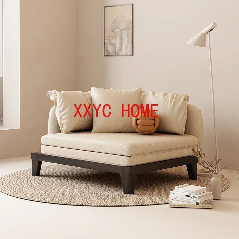 

Sitting and Lying Dual-Use Simple and Modern Fabric Craft Ash Wood Folding Bed Single
