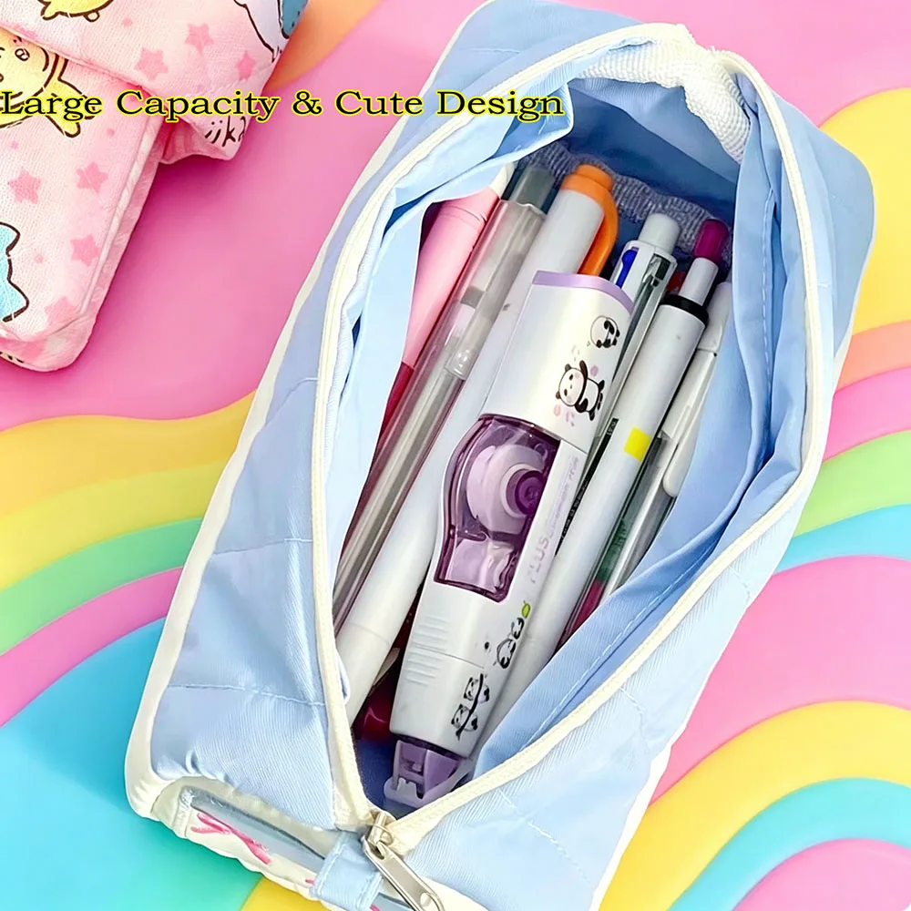  Kawaii 3D House Shaped Pencil Case Large Capacity Canvas Stationery Bag Cute Cartoon Pen Pouch for Girls Kids Back To School