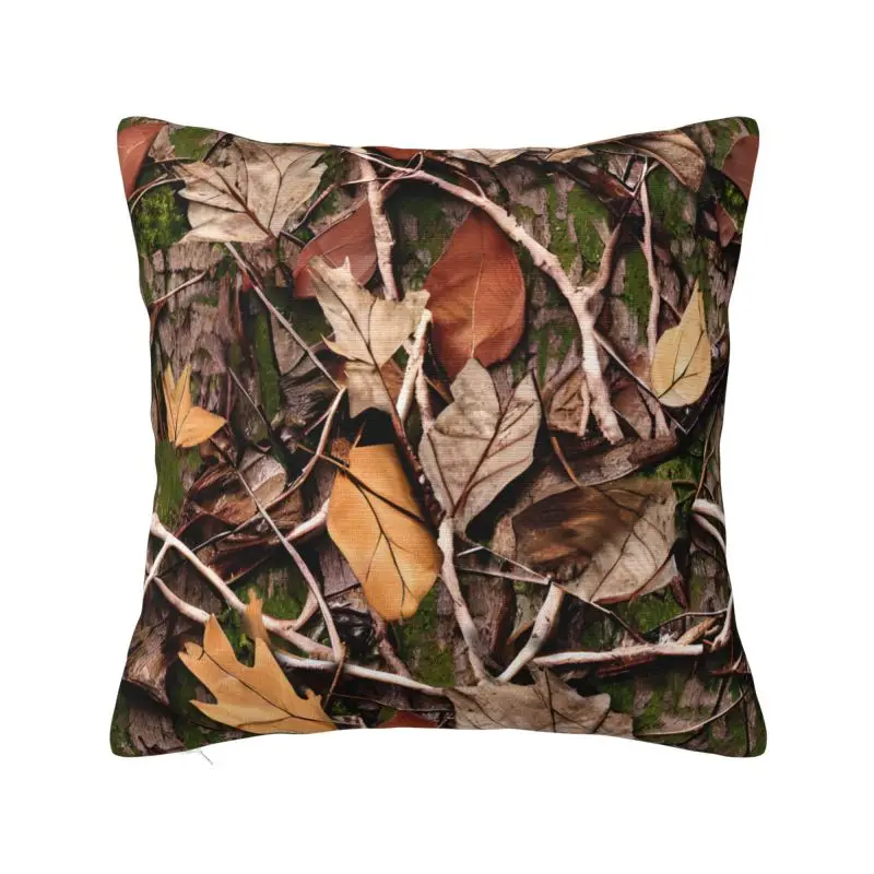 

Custom Luxury Real Tree Camouflage Hunting Camo Pattern Sofa Cushion Cover Velvet Pillow Case