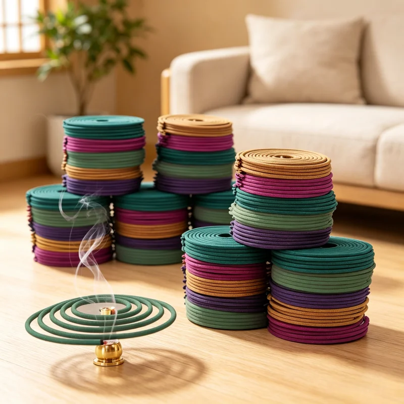 50pcs Mixed Fragrance Incense Sticks, Spiral Shape, Lemon, Rose, Jasmine, Lavender, Sage, 3-4 Hours Burn Time, Mild Fragrance