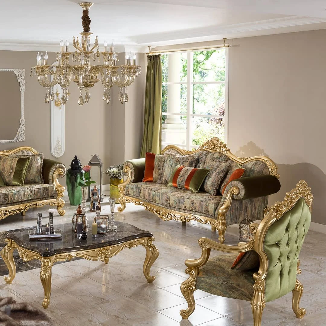 Living Room Sofa Furniture Sofa Sets With Coffee Tables and Chairs Velvet Royal Turkish Handmade Style Sofa Set for Home