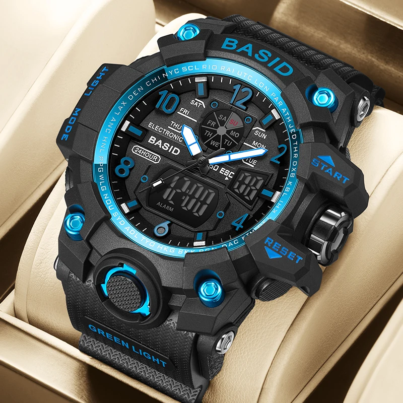 BASID Top Brand Classical G Style Men Digital Watch Military Sports Watches Fashion Waterproof Electronic Wristwatch Shockproof