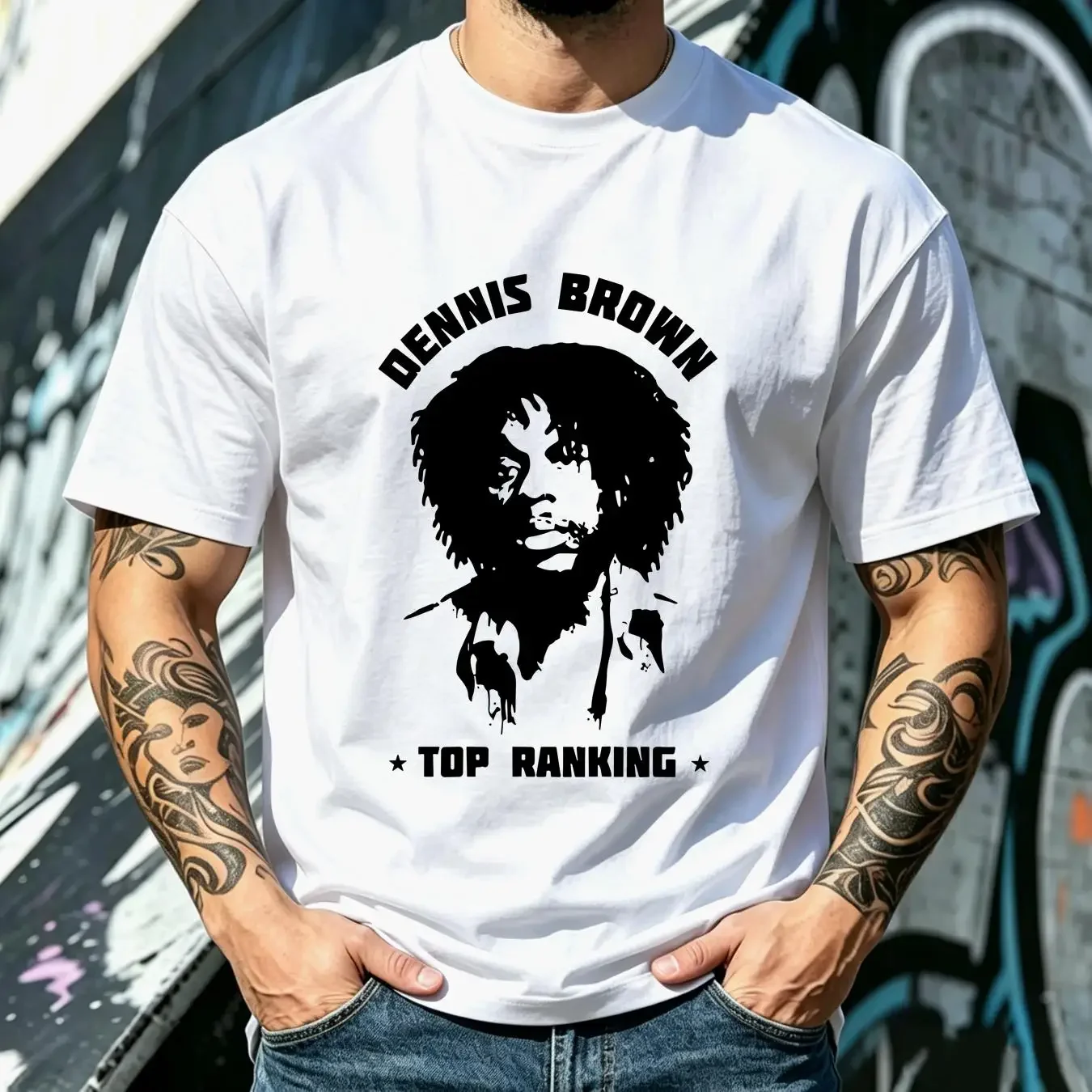 washed T Shirt Dennis Brown Reggae jamaica Music Dub Bob Marley Gregory Isaacs long or short sleeves vintage Washed fashion