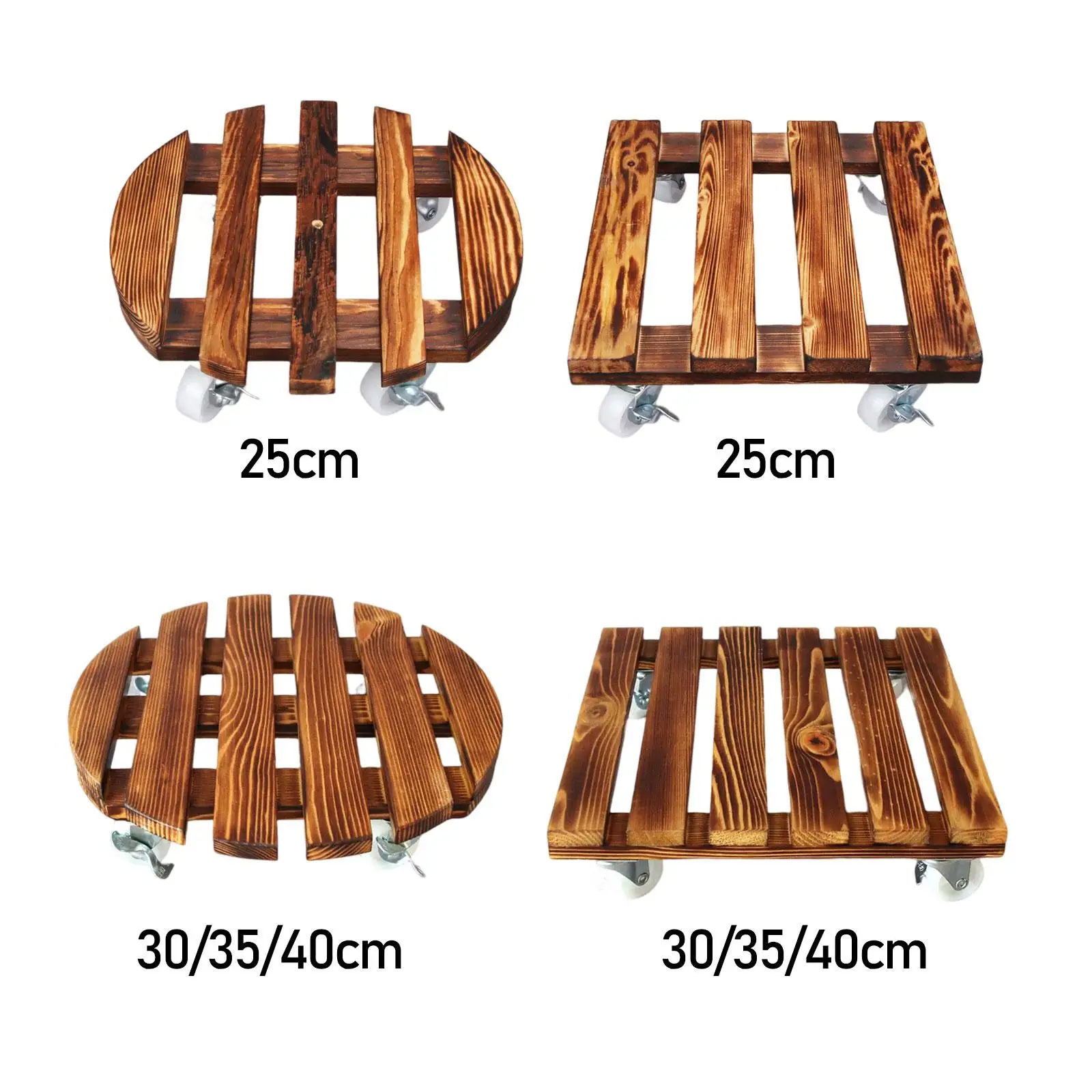 Garden Planter Stand with Wheels Heavy Vase Moving Trolley Heavy Duty Garden Rolling Tray with Brake for Balcony Corner Garden